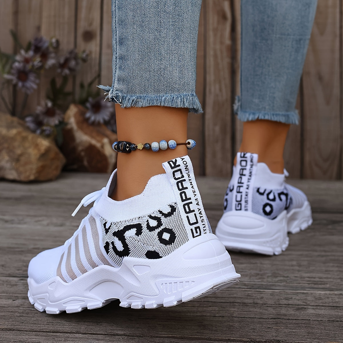 Breathable Mesh Leopard Print Sneakers