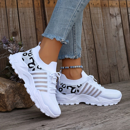 Breathable Mesh Leopard Print Sneakers